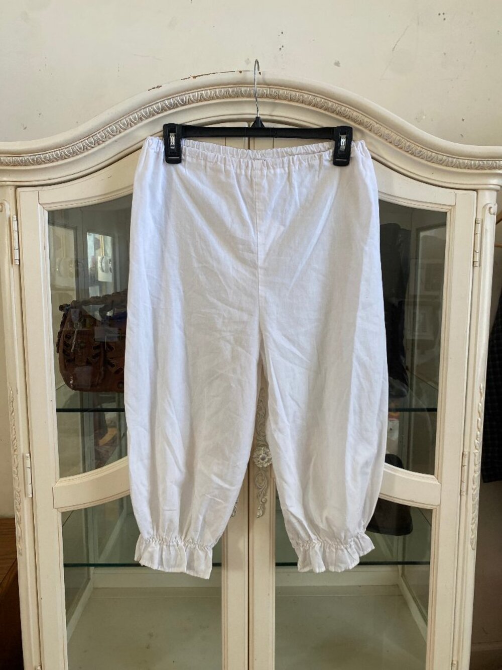 Vintage Cotton Ruffle Mid Calf Bloomers Pantaloons Pants